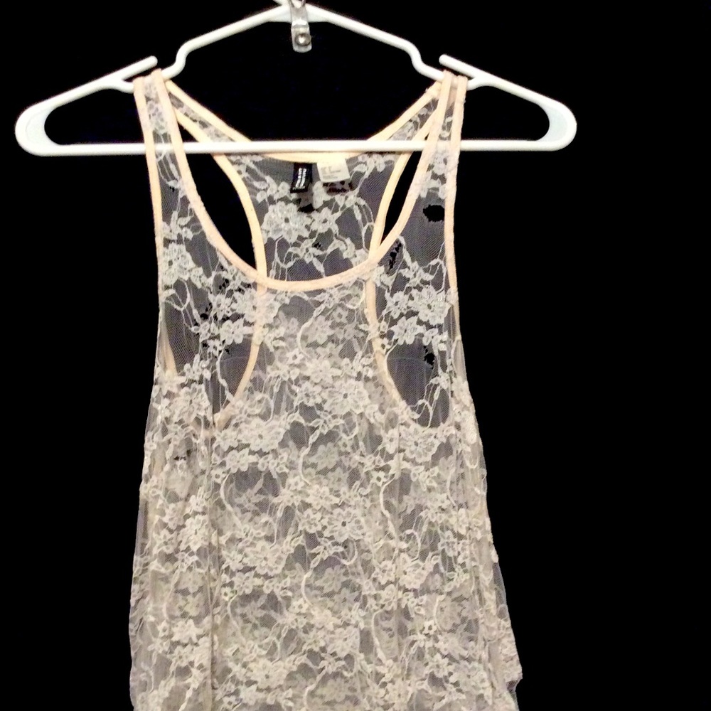 Lace & solid tank tops